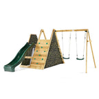 Plum Climbing Pyramid Wooden Play Centre with Swings