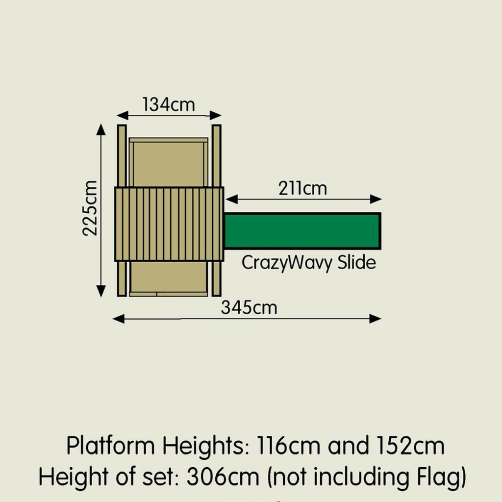 TP Kingswood Normandy Wooden Climbing Frame & Slide
