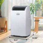 14,000 BTU Smart 3-in-1 Portable Air Conditioner — Cooling, Fan & Dehumidifier, Follow-Me Remote, 24hr Timer, Window Kit Included
