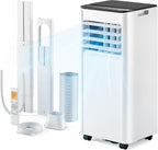 9,000 BTU 4-in-1 Portable Air Conditioner — Cooling, Dehumidifier, Fan & Sleep Mode, 20m² Coverage, Digital Display, 24hr Timer, Window Kit