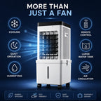 4-in-1 Evaporative Air Cooler with 15L Removable Water Tank — 3 Speeds, 3 Wind Modes, 120° Oscillation, 12hr Timer, Remote Control, 2 Ice Packs