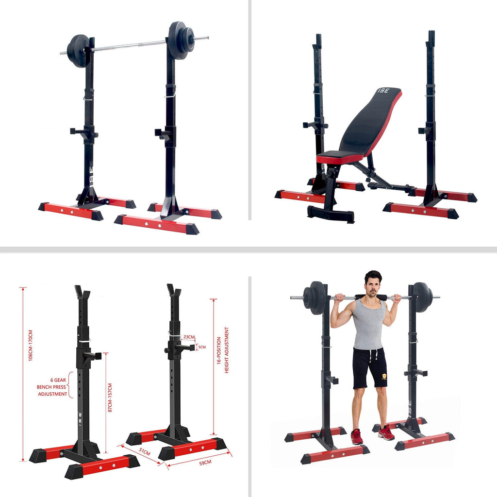 Adjustable Barbell Squat Rack for Home Strength Training