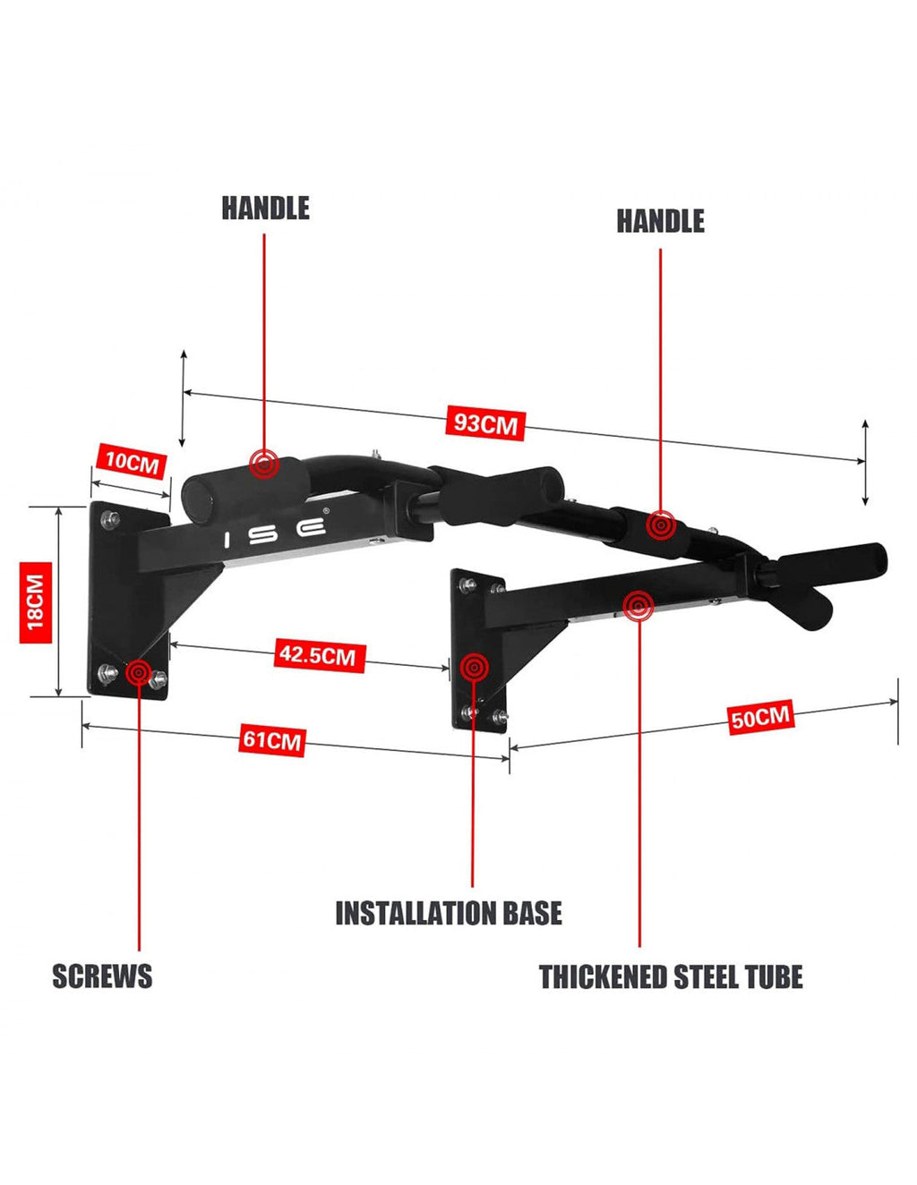 Wall Mounted Pull Up Bar for Upper Body Training