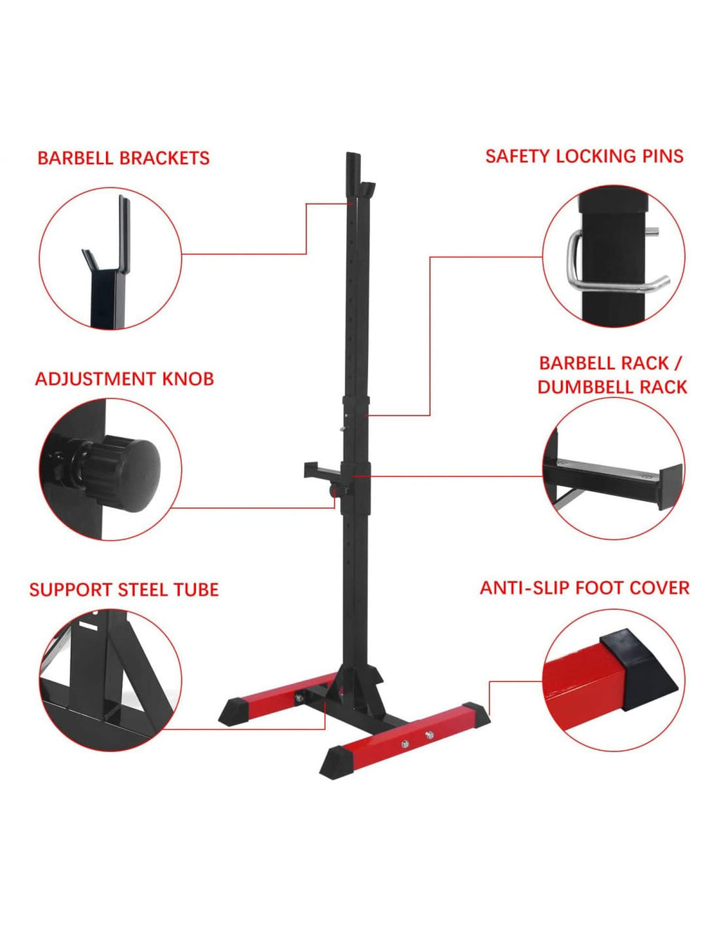 Adjustable Barbell Squat Rack for Home Strength Training