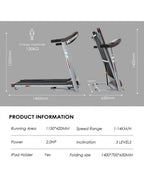 Automatic Foldable Treadmill with Incline and Heart Monitor
