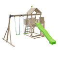 tp Kingswood Wooden Climbing Frame with Swings and 3m Slide