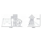 Rebo Wildwood Warren Tower Playhouse with Triple Swing & Dual Slides