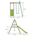 Forest Multiplay Single Wooden Swing Set and Slide