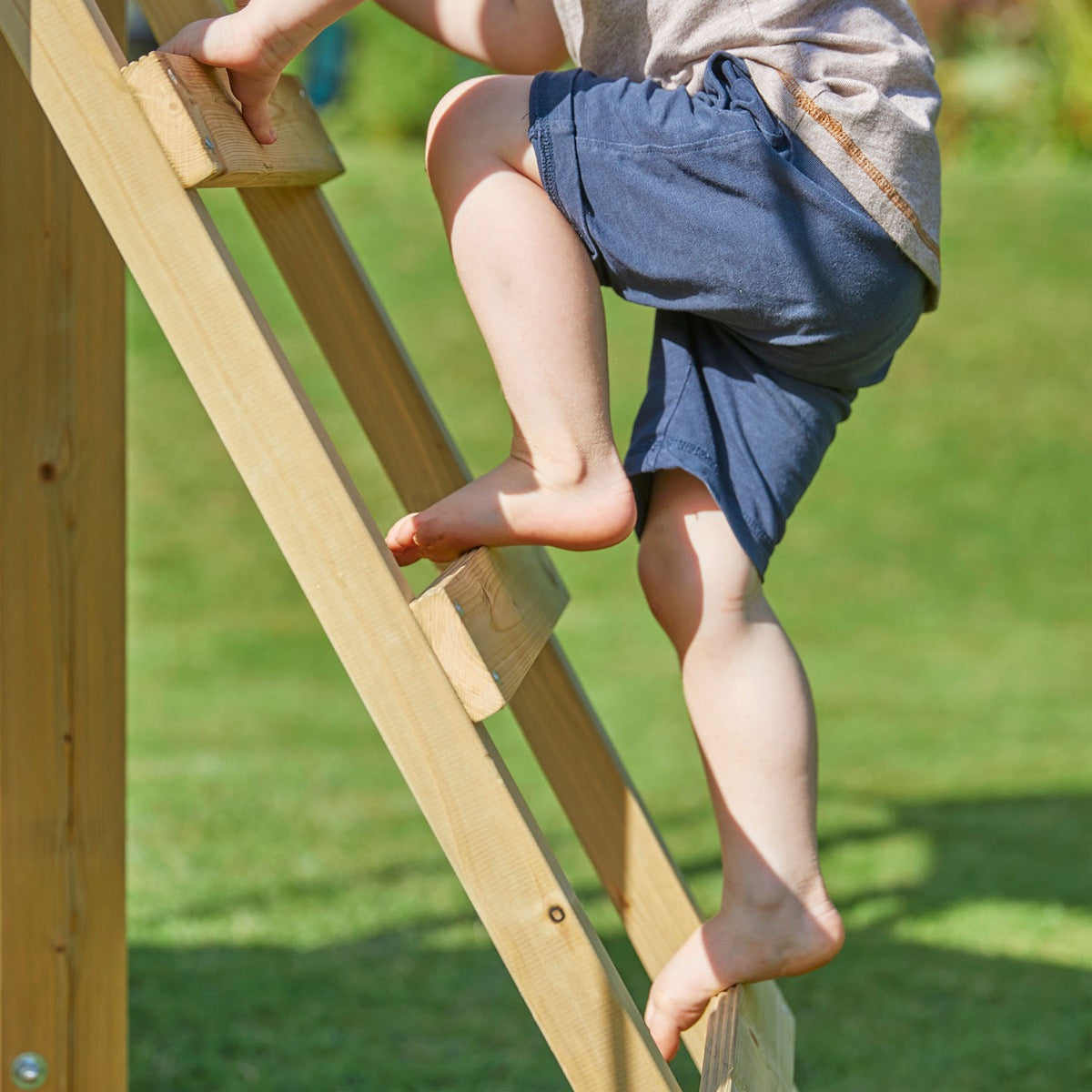 tp Castlewood Warwick Wooden Climbing Frame with Crazywavy Slide