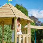 tp Castlewood Ludlow Wooden Climbing Frame with Single Swing Arm and Slide