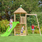 TP Castlewood Sherborne Wooden Climbing Frame with Single Swing Arm & Slide