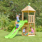 tp Castlewood Warwick Wooden Climbing Frame with Crazywavy Slide