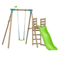 TP Merlin Wooden Compact Swing and 8ft Slide Set
